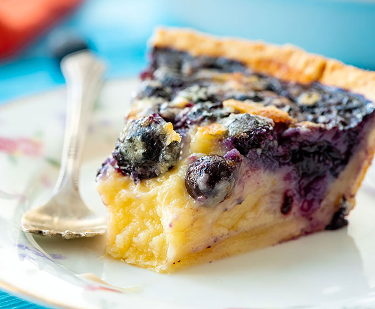 Buttermilk Blueberry Custard Pie - Amanda's Easy Recipes