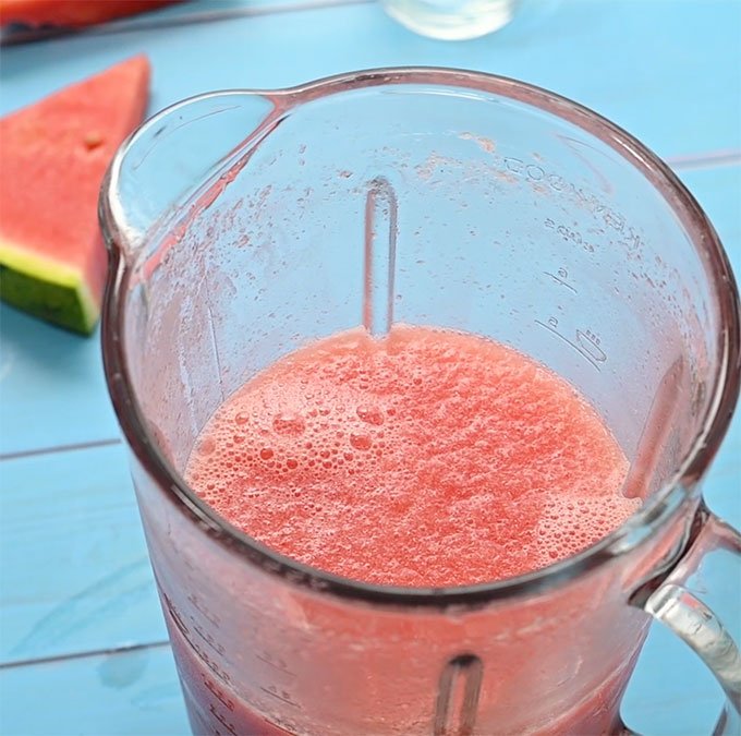 blender full of watermelon smoothie