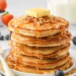 Stack of brown sugar pancakes.